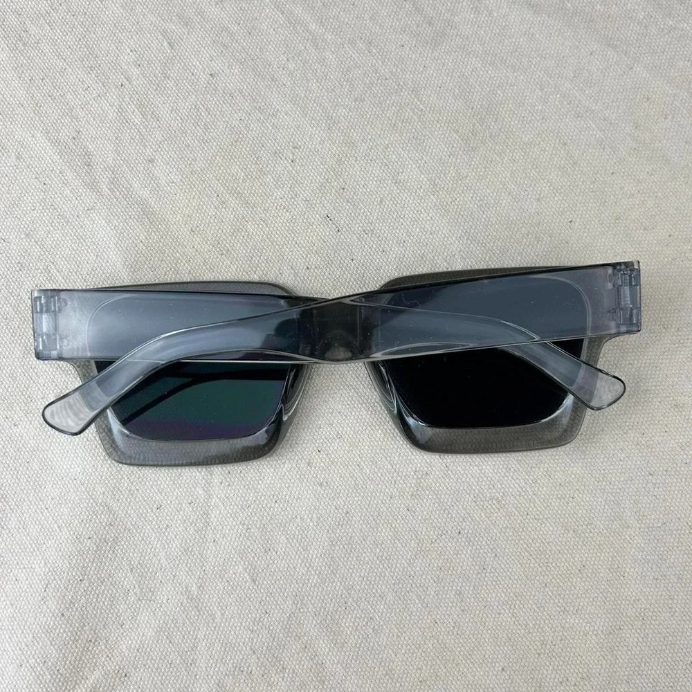 Vintage Y2K surfer style black squared sunglasses cyber grunge techno